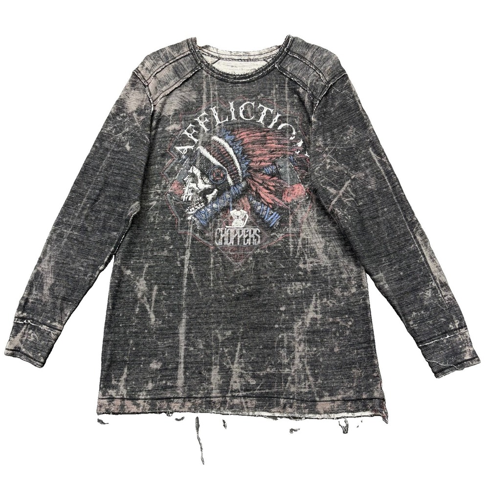 Affliction American Chopper Reversible Long Sleeve Thermal Shirt Mens XXL Biker